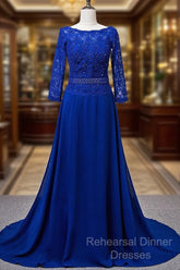 Lace Long Sleeves Scoop Neck Mother Of The Bride Dresses