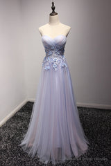 Light Blue and Pink Charming Sweetheart Lace Party Dress , Formal Dress , Formal Gowns