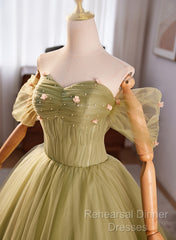 Light Green Sweetheart Tulle Long Formal Dress, Light Green Semi Formal Prom Dress Party Dress