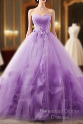 Light Purple Sweetheart Tulle Ball Gown Princess New Style Formal Dress, Purple Party Dress Semi Formal Prom Dress