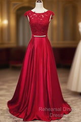 Long Applique Lace Semi Formal Prom Dress,Stain Semi Formal Prom Dress