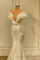 Long Mermaid Sweetheart Satin Semi Formal Prom Dress