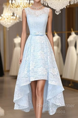Lovely Light Blue Lace Party Dress , Blue Formal Dress
