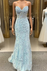 Mermaid Bay Blue Lace Corset Dress