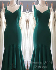Mermaid Emerald Green Asymmetrical Dress