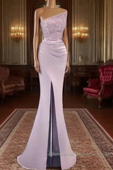Mermaid Lilac Split Strapless Dress