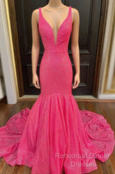 Mermaid Sequins Long Semi Formal Prom Dress Evening Dress