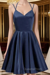 Navy Blue Short Evening Prom Dress Juniors Homecoming Dress
