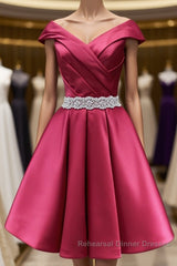 Off the Shoulder Short Burgundy Semi Formal Prom Dresses, Short Wine Red Formal Graduation Homecoming Dresses