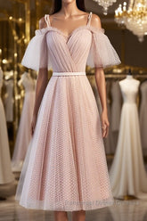 Off the Shoulder Short Pink Semi Formal Prom Dresses with Corset Back, Short Pink Formal Graduation Bridesmaid Dresses