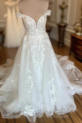 Off The Shoulder Tulle/Lace Wedding Dresses