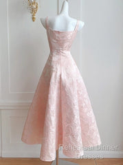 Pink A-Line Vintage Butterfly Embroidered Satin Semi Formal Prom Dress Birthday Dressed01772