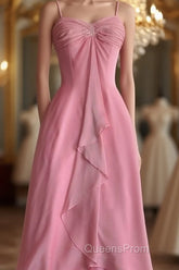 Pink Sheath Long Evening Prom Dress Sweet Formal Party Dress