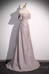 Pretty A Line Square Neckline Sleeveless Long Evening Party Dress Pink Semi Formal Prom Dresses