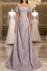 Pretty A Line Square Neckline Sleeveless Long Evening Party Dress Pink Semi Formal Prom Dresses