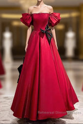 Princess A Line Off The Shoulder Party Dresses Red Semi Formal Prom Dresses