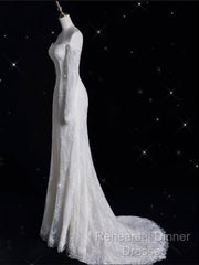 Princess Sheath Off The Shoulder White Lace Long Wedding Dresses Brides Dress