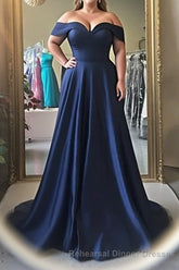 Simple Off The Shoulder Long Ball Gowns Semi Formal Prom Dresses