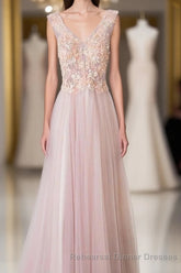 Pink Long A Line Simple Cheap Lace Up Semi Formal Prom Dresses