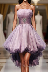 Gorgeous Strapless High Low Beaded Pretty Handmade For Teens Homecoming Dress