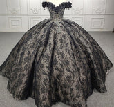 Quinceanera Black Off-the-Shoulder Ball Gown Dress