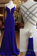 Royal Blue Semi Formal Prom Dress For Teens, Semi Formal Prom Dresses, Graduation School Party Gown
