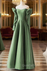 Sage Satin Bow Sleeves Corset Top Dress