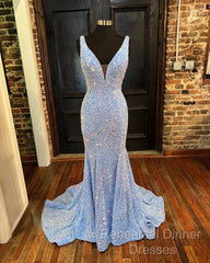 Sequin White Iridescent Formal Dress  Cheap V Neck Sleeveless Semi Formal Prom Dress Uk