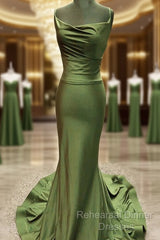 Sexy Open Back Mermaid Bridesmaid Dresses Spaghetti Straps