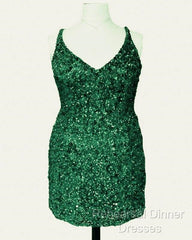 Short Plus Size Burgundy Sequin Dress