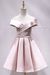 Short Yellow Homecoming Dresses Satin Off The Shoulder