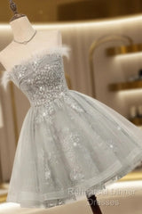 Silver Hoco Dress Short Homecoming Dresses