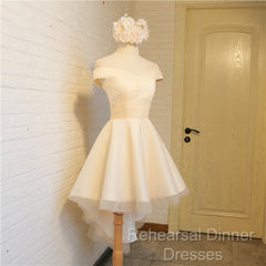Simple Sweetheart Off Shoulder High Low Party Dress Homecoming Dress, Short Semi Formal Prom Dresses
