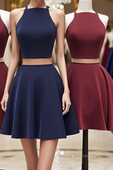 Simple two pieces short Semi Formal Prom Dresses, homecoming Dresses