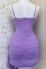 Spaghetti Straps Pleats Cute Homecoming Dress Mini Party Dress