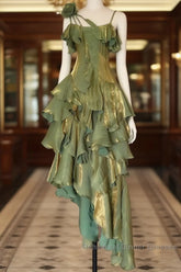 Sparkle Ruffle Semi Formal Prom Dresses Causal Birthday Dresses Dance Party Dress