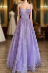 Sparkly Corset Semi Formal Prom Dresses Long Sweetheart Spaghetti Straps