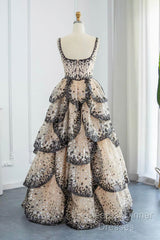 Sparkly Sequin Tiered Ruffles Elegant Women Party Formal Dresses