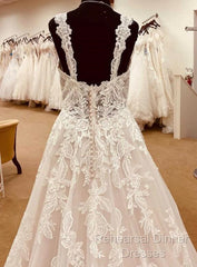 Straps A-Line Lace Wedding Dress