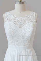 Straps Lace A-line Boho Wedding Dresses