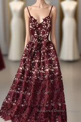 Stylish V Neck Lace Dress A Line Party Dress Long Semi Formal Prom Dress,Sexy Party Dresses