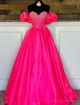 Sweetheart Neck Ball Gown Long Prom Dress with Beading