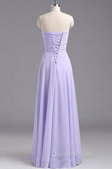 Sweetheart Sleeveless Chiffon Long Bridesmaid Dress