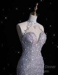 Timeless Mermaid High Neckline Sequin Ruffles Long Wedding Dresses Bridal Dress