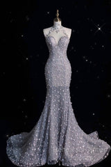 Timeless Mermaid High Neckline Sequin Ruffles Long Wedding Dresses Bridal Dress