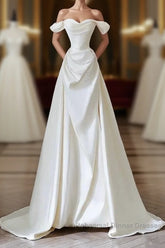 Unique Mermaid Strapless Long Wedding Dresses With Short Sleeves Brides Dress