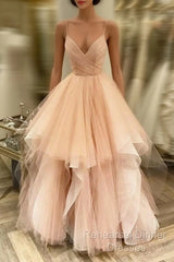 V Neck Organza Ruffles Princess Wedding Gowns  Sexy