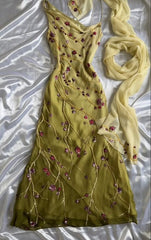 vintage floral dress Long Prom Dress Party Gown Evening Dress