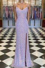 Vintage Mermaid Floor Length Sleeveless Sequin Semi Formal Prom Dress
