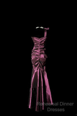 Vintage Mermaid One Shoulder Sleeveless Long Semi Formal Prom Gown Fairy Semi Formal Prom Dresses